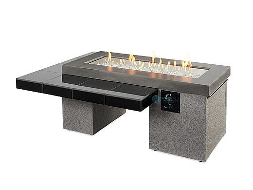 Outdoor GreatRoom Black Uptown Linear Gas Fire Pit Table | UPT-1242