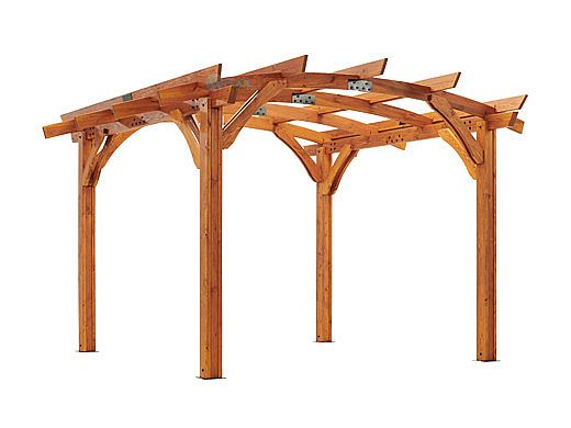 Outdoor GreatRoom 12' X 12' Redwood Sonoma Wood Pergola Kit | SONOMA12-R