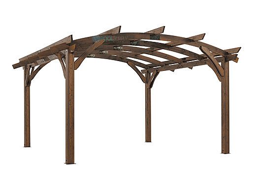Outdoor GreatRoom Pergola Kit | 16' X 16' Mocha Sonoma Wood | SONOMA16-M