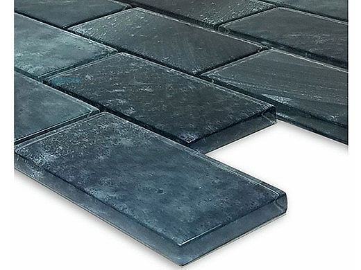 Artistry In Mosaics Subway Series 2x4 Glass Tile | Stratus Gray | GS84896B2