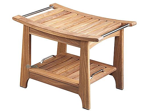 HeatWave Teak Shower & Sauna Bench with Storage | SA5046
