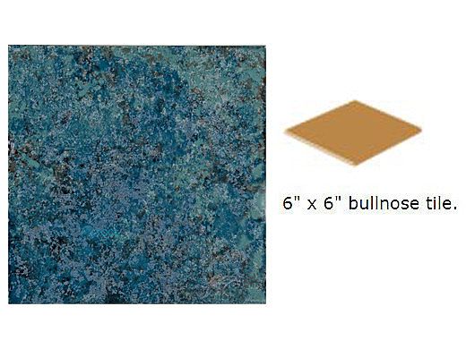 National Pool Tile Ocean 6x6 Single Bullnose Pool Tile | Marine | OCEANS-MARINE SBN