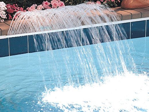 Jandy Pro Series Sheer Arc Rain Waterfall 6" Lip | 4' Wide | Clear Lip Backfeed | 1204CRA