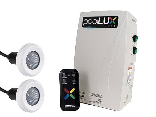 SR Smith poolLUX Plus2 Multi-Zone Wireless Lighting Control System with Remote | 120 Watt 120V Transformer | Includes 2 Treo Light Kit | 2TR-PLX-PL2