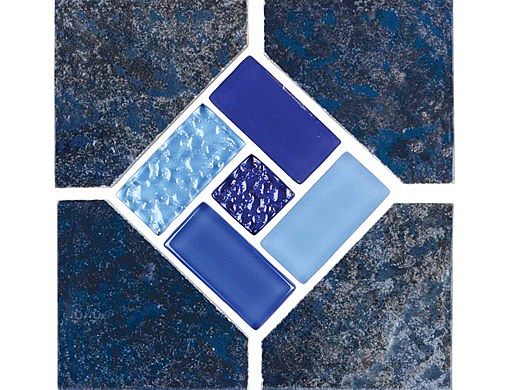 National Pool Tile Trident 6x6 Deco | Blue | TRD-SEASIDE DECO