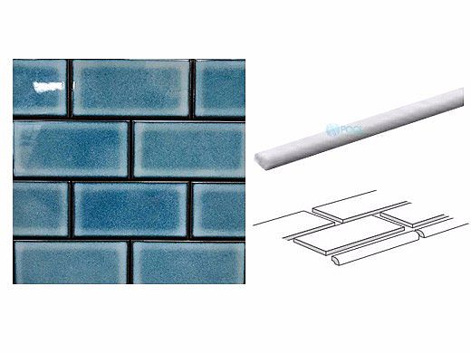 Cepac Tile Continental Subway 1/2" x 6" Jolly Piece SBN Tile | Pacific Blue | COS-10-SBN