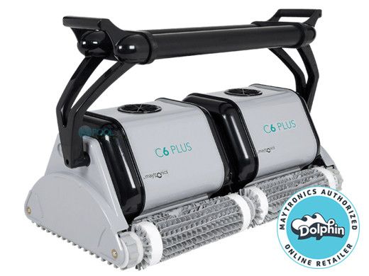 Maytronics Dolphin C6 Plus Commercial Class Inground Robotic Pool Cleaner with Remote & Caddy | 9999356-C6P
