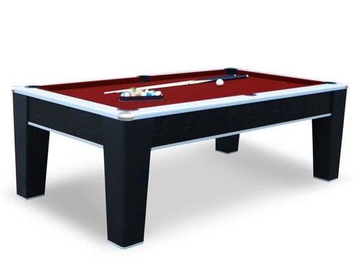 Hathaway Mirage 7.5-Ft. Pool Table | Black and Silver with Dark Red Felt | NG5033 BG5033