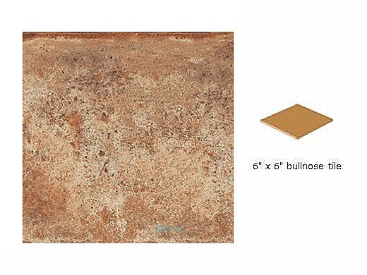 National Pool Tile Terrasini 6x6 Series | Terra Rosso - Single Bull Nose | TER-ROSSO SBN