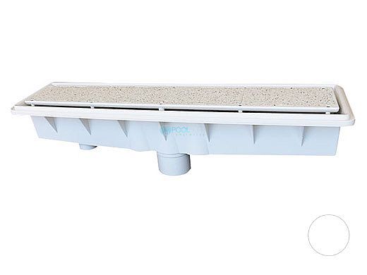 Pentair In-Floor formerly A&A Manufacturing AVSC Single Suction Pebble Top Channel Drain | White | 571444 | 288101