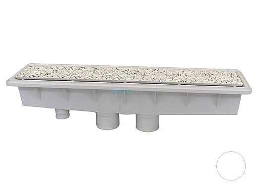 Pentair In-Floor formerly A&A Manufacturing AVSC Dual Suction Pebble Top Channel Drain | White | 571508 | 289101
