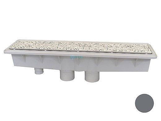 Pentair In-Floor formerly A&A Manufacturing AVSC Dual Suction Pebble Top Channel Drain | Dark Gray | 571516 | 289103