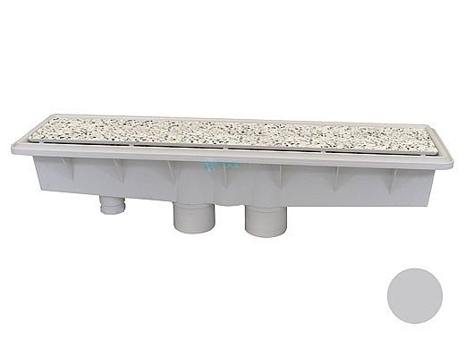 Pentair In-Floor formerly A&A Manufacturing AVSC Dual Suction Pebble Top Channel Drain | Light Gray | 571559 | 289102