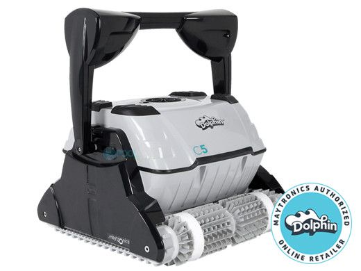Maytronics Dolphin C5 Commercial Class Inground Robotic Pool Cleaner with Remote & Caddy | 9999396X-C5