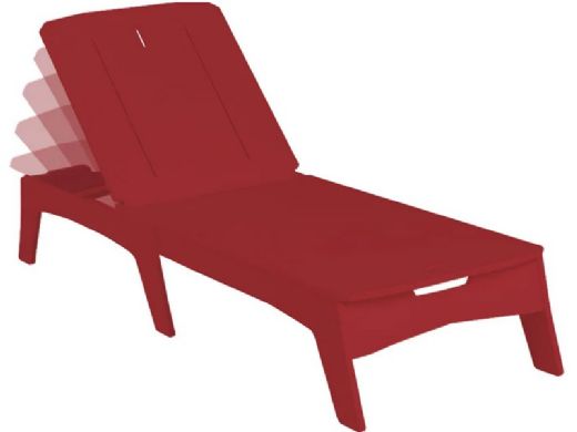 Ledge Lounger Mainstay Collection Chaise | Red with White Cushion | LL-MS-C-RD 12110-47-301