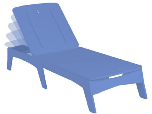Ledge Lounger Mainstay Collection Chaise | Sky Blue with White Cushion | LL-MS-C-SB 12110-45-301