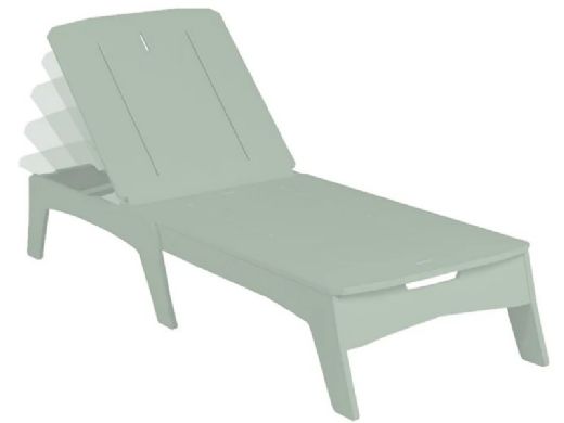 Ledge Lounger Mainstay Collection Chaise | Sage Green with White Cushion | LL-MS-C-SG 12110-44-301