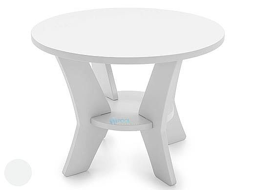 Ledge Lounger Mainstay Collection Round Outdoor Side Table | White | LL-MS-ST-RD-WH