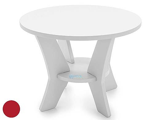 Ledge Lounger Mainstay Collection Round Outdoor Side Table | Red | LL-MS-ST-RD-RD