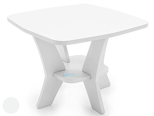 Ledge Lounger Mainstay Collection Square Outdoor Side Table | White | LL-MS-ST-SQ-WH