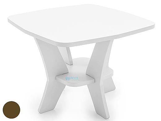 Ledge Lounger Mainstay Collection Square Outdoor Side Table | Brown | LL-MS-ST-SQ-BN