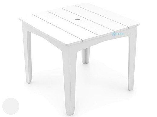 Ledge Lounger Mainstay Collection 36" Square Outdoor Dining Table | White | LL-MS-DT-36SQ-WH