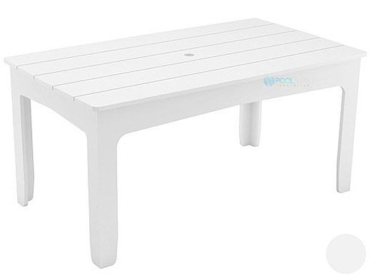 Ledge Lounger Mainstay Collection Rectangular Outdoor Dining Table | 63" x 36" | White | LL-MS-DT-63RT-WH