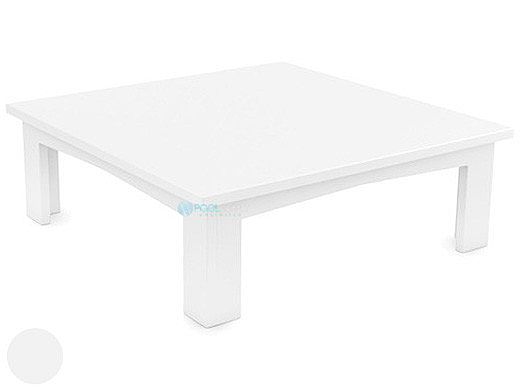 Ledge Lounger Mainstay Collection Outdoor Square Coffee Table | White | LL-MS-CT-SQ-WH