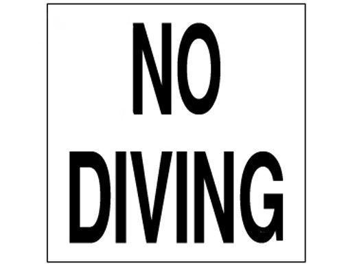Inlays Depth Marker 6x6 Smooth Frost Proof Tile | NO DIVING Symbol | C611501