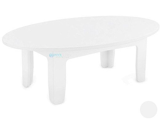 Ledge Lounger Mainstay Collection Outdoor Oval Coffee Table | White | LL-MS-CT-OV-WH