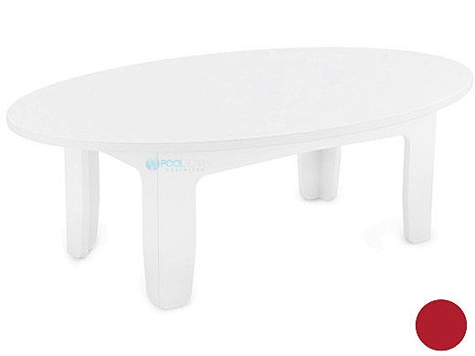 Ledge Lounger Mainstay Collection Outdoor Oval Coffee Table | Red | LL-MS-CT-OV-RD