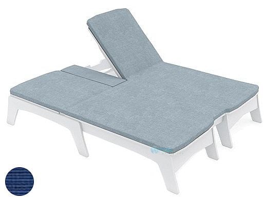 Ledge Lounger Mainstay Collection Outdoor Double Chaise Cushion | Standard Fabric Mediterranean Blue | LL-MS-DBC-C-STD-4652