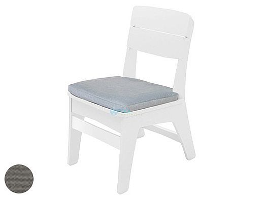 Ledge Lounger Mainstay Collection Outdoor Dining Side Chair Seat Cushion | Standard Fabric Charcoal Grey | LL-MS-DC-SC-STD-4644