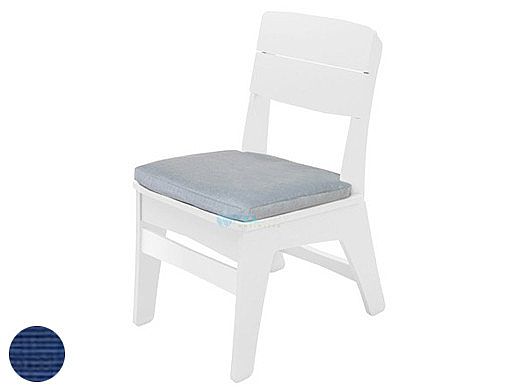 Ledge Lounger Mainstay Collection Outdoor Dining Side Chair Seat Cushion | Standard Fabric Mediterranean Blue | LL-MS-DC-SC-STD-4652