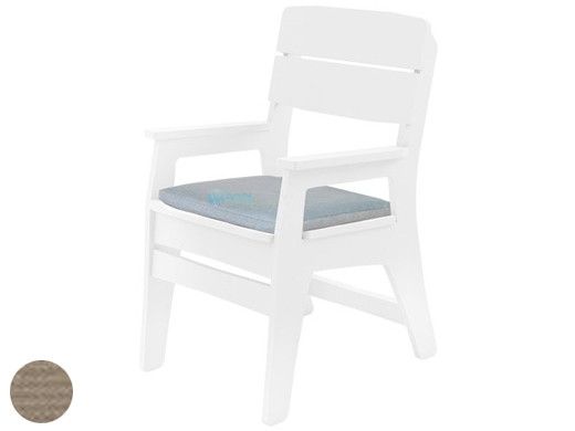 Ledge Lounger Mainstay Collection Outdoor Dining Armchair Cushion | Standard Fabric Taupe | LL-MS-DCA-SC-STD-4648