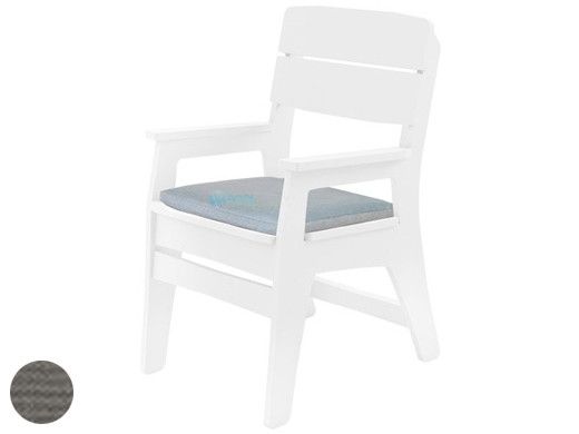 Ledge Lounger Mainstay Collection Outdoor Dining Armchair Cushion | Standard Fabric Charcoal Grey | LL-MS-DCA-SC-STD-4644