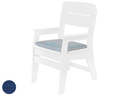 Ledge Lounger Mainstay Collection Outdoor Dining Armchair Cushion | Standard Fabric Mediterranean Blue | LL-MS-DCA-SC-STD-4652