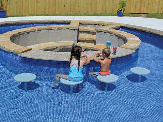 SR Smith Destination Series 16" In-Pool Seat | Vinyl Liner Anchor Included | Seashell | VL-POOLSEAT-61-C