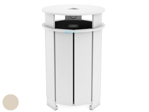 Ledge Lounger Mainstay Collection Outdoor Round Trash Bin | Cloud | LL-MS-TB-RD-CD