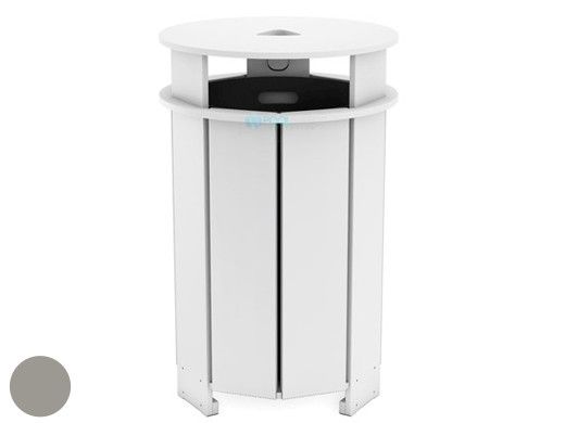 Ledge Lounger Mainstay Collection Outdoor Round Trash Bin | Gray | LL-MS-TB-RD-GRY