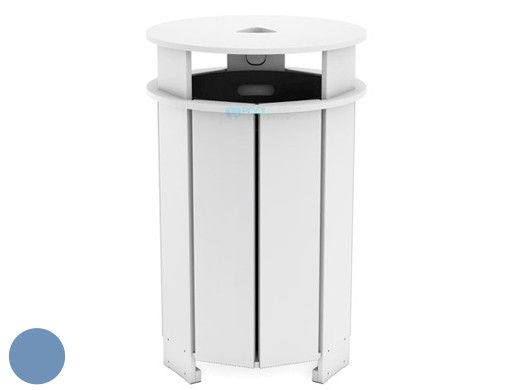 Ledge Lounger Mainstay Collection Outdoor Round Trash Bin | Sky Blue | LL-MS-TB-RD-SB