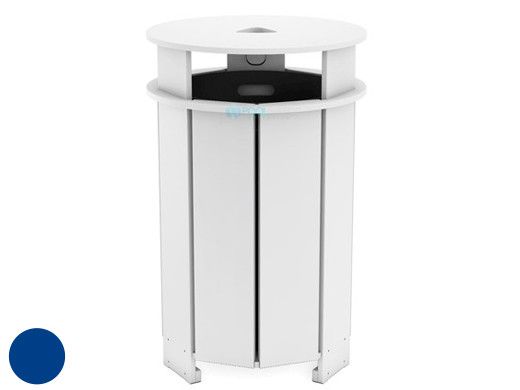 Ledge Lounger Mainstay Collection Outdoor Round Trash Bin | Navy | LL-MS-TB-RD-NY