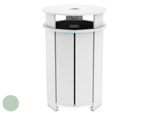 Ledge Lounger Mainstay Collection Outdoor Round Trash Bin | Sage Green | LL-MS-TB-RD-SG