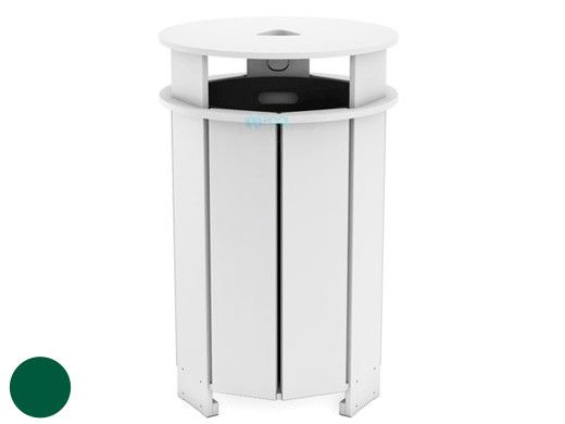 Ledge Lounger Mainstay Collection Outdoor Round Trash Bin | Green | LL-MS-TB-RD-GN