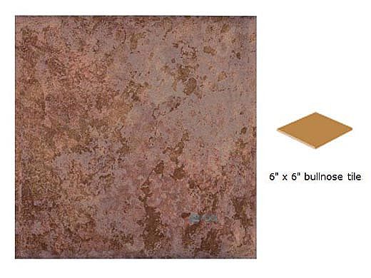 National Pool Tile Aztec 6x6 Single Bullnose Pool Tile | Peacock | AZ601 6X6 SBN