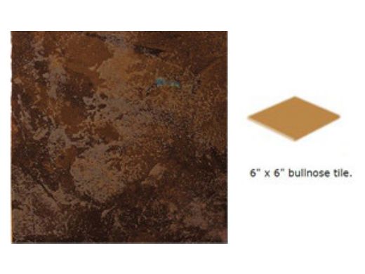 National Pool Tile Coral 6x6 Single Bullnose Pool Tile | Brow | CRL-BROWN SBN