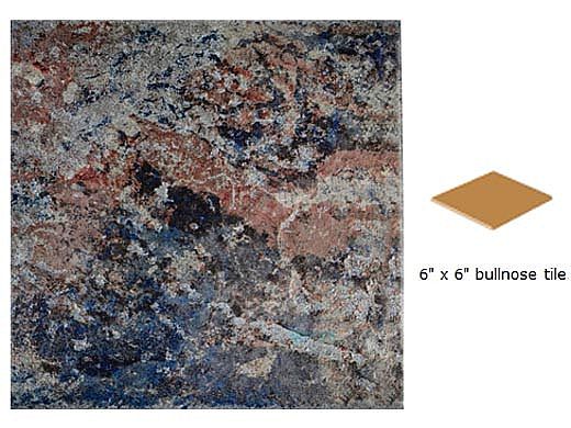 National Pool Tile Aztec 6x6 Single Bullnose Pool Tile | Cobalt Blue | AZ606 6X6 SBN