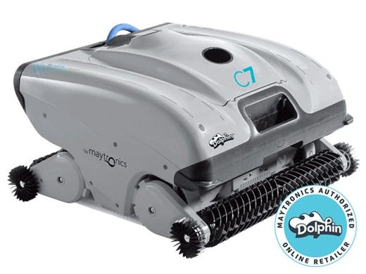 Maytronics Dolphin C7 Commercial Class Inground Robotic Pool Cleaner with Remote & Caddy | 99997151-C7