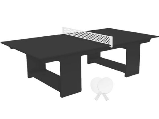 Ledge Lounger Outdoor Games Collection Ping Pong Table with Paddles and Net | Black Table | LL-GM-PG-BK 17509-43