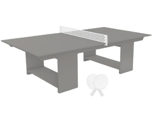 Ledge Lounger Outdoor Games Collection Ping Pong Table with Paddles and Net | Gray Table | LL-GM-PG-GRY 17509-42